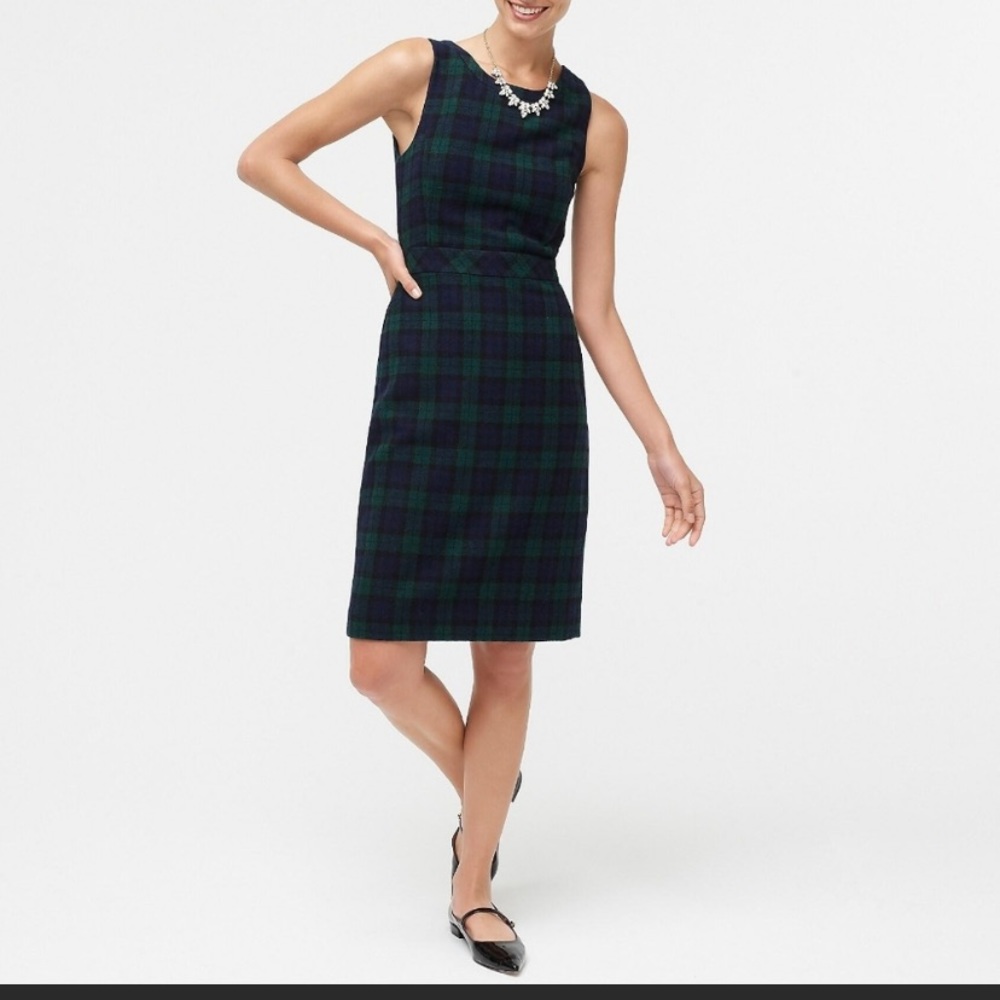 NWT Black Watch Tartan Wool Blend Sheath Dress